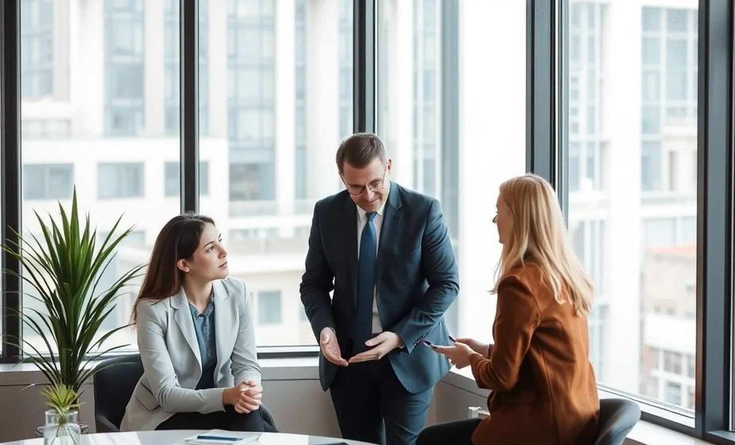 Quiet confidence business consultation setting